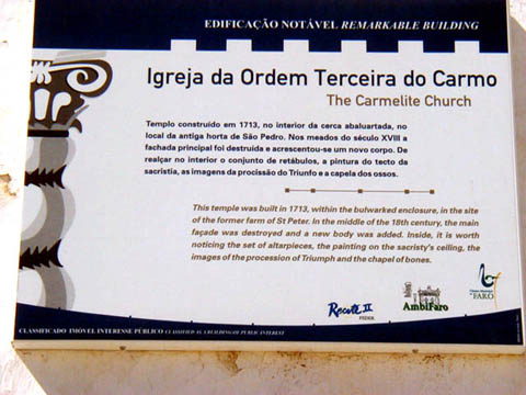 04 - Carmelite Bones Church in Faro - info